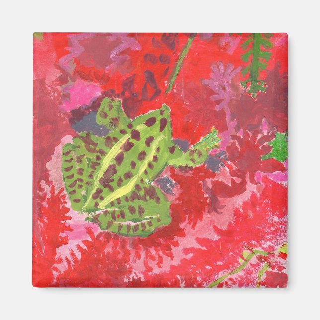 Imã Sapo em íman vermelho (Frente)