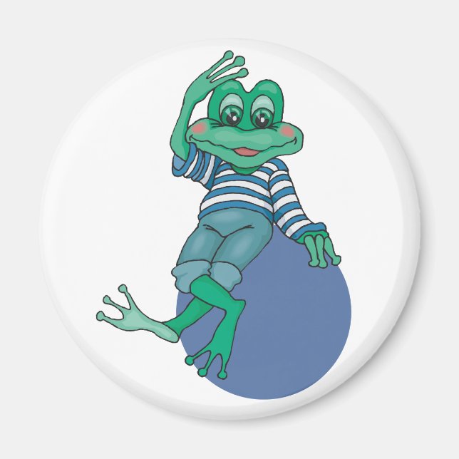 Imã Sapo em Jeans, Aniversário, Bolinhas (Frente)