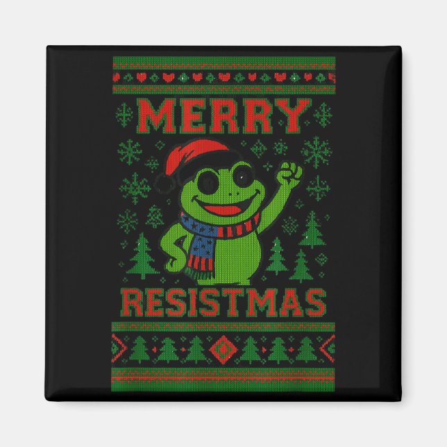 Imã Sapo engraçado de Natal Meme Resistmas Humor de Fe (Frente)