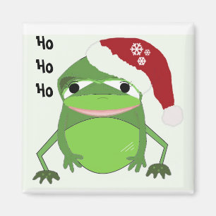 Imã Sapo engraçado em um chapéu de Papai Noel