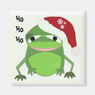 Imã Sapo engraçado em um chapéu de Papai Noel