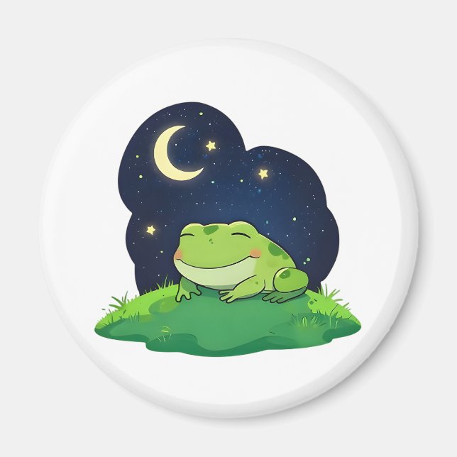 Imã Sapo fofo de observação de estrelas Design de céu  (Frente)