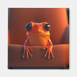 Imã Sapo Laranja Marcante Macro Retrato Fofo