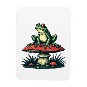 Ímã Sapo sobre Mushroom Cottagecore Forest Magic Fungi
