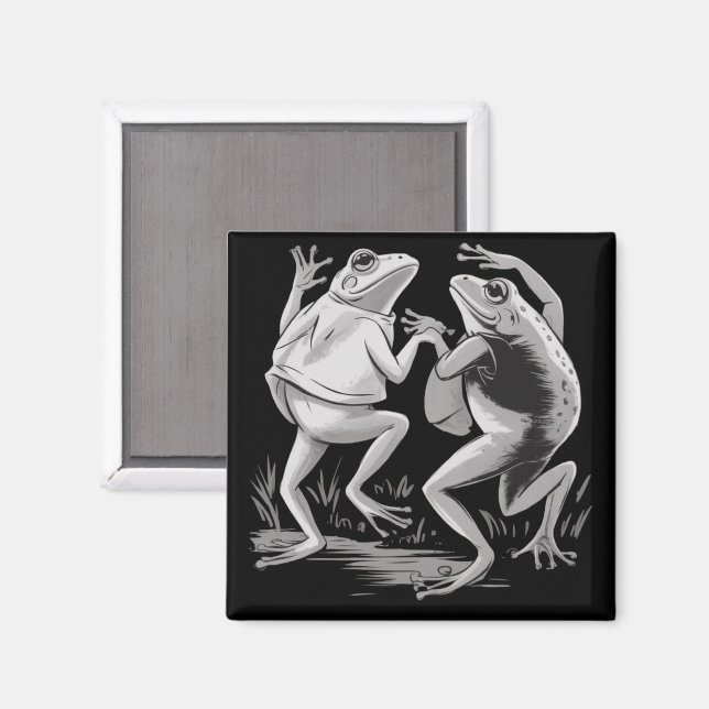 Imã Sapos Dançantes Toad Goblincore Dark Academia Retr (Front/Back)
