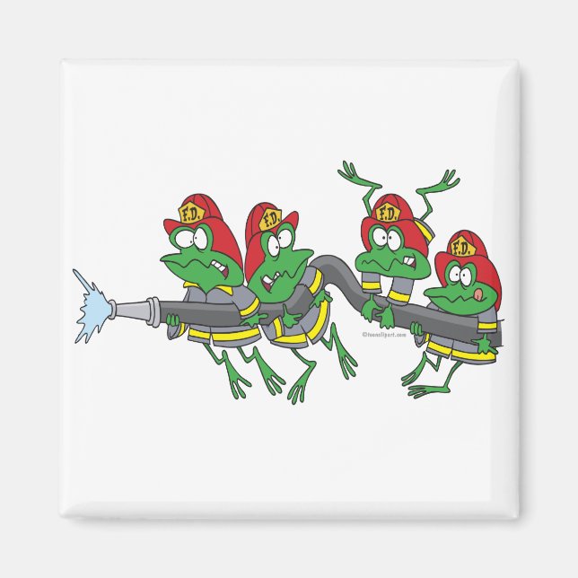 Imã sapos de sapo de bombeiro engraçados (Frente)