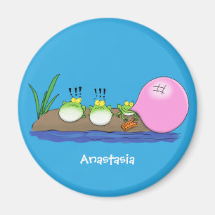 Imã sapos engraçados bonitos ilustram desenhos animad