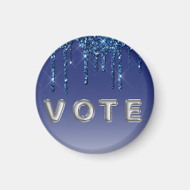 Imã Sapphire Blue Glitter Drip