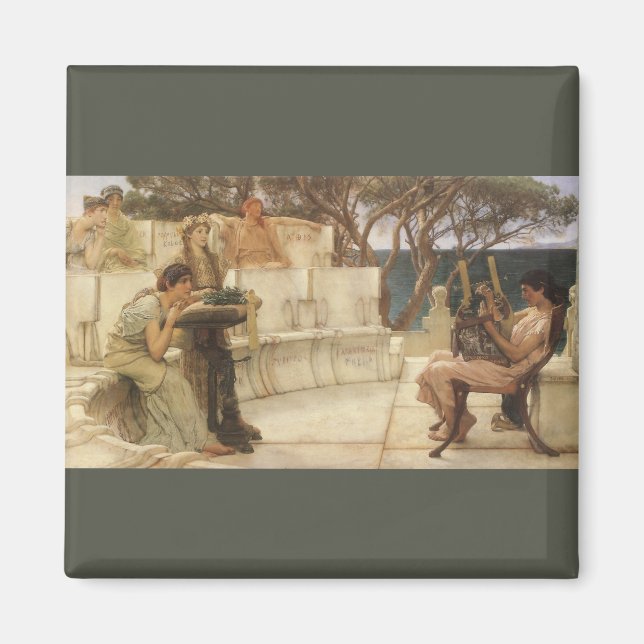 Imã Sappho e Alcaeus por Sir Lawrence Alma Tadema (Frente)
