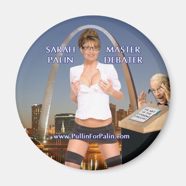 Imã Sarah Palin - Mestre Debater Magnet (Frente)