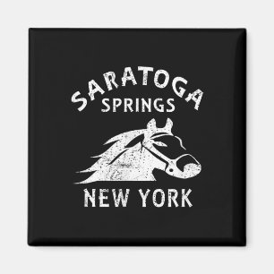 Imã Saratoga Springs Ny Cavalo Gráfico Vintage Corrida