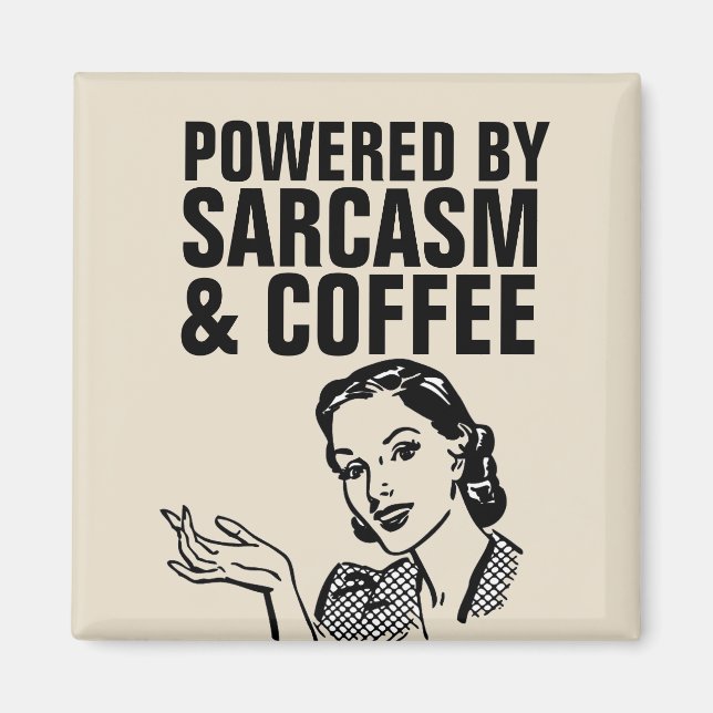 IMÃ SARCASM & COFFEE RETRO HOUSEWIFE MAGNETS (Frente)