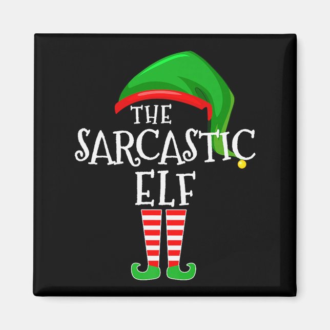 Imã Sarcastic Elf Family Matching Group Christmas Prem (Frente)