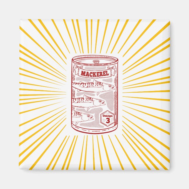 Imã Sarda e peixe em lata (Frente)