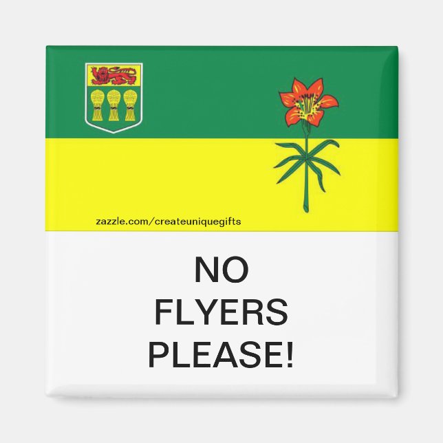 Imã Saskatchewan No Flyers Please mail Box Magnet (Frente)