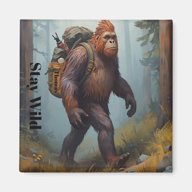 Imã Sasquatch Bigfoot sticker Magnet (Frente)