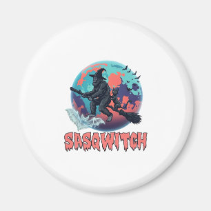 Imã Sasqwitch Pé Grande Vassoura de Bruxa Gato Preto L