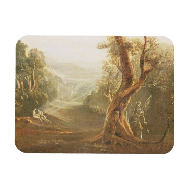 Ímã Satã Contemplando Adão e Eva no Paraíso, de (Horizontal)