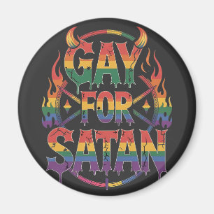 Imã Satã de granizo Arco-Íris Baphomet Diabo Goat LGBT