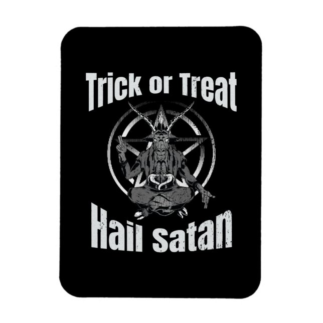 Ímã Satã de granizo Pentagram Goat Halloween (Vertical)