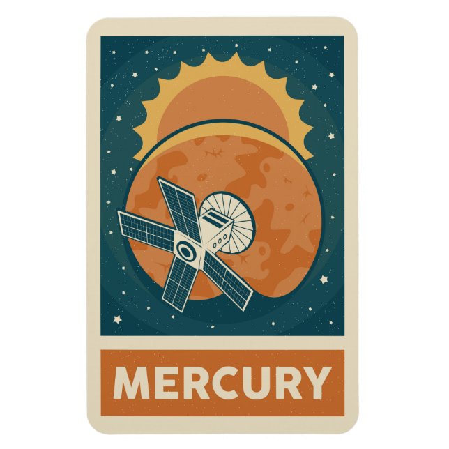 Ímã Satélite Mercury Retro Galaxy (Vertical)