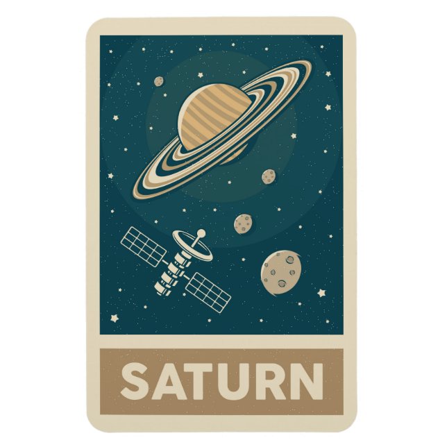 Ímã Satélite Saturn Retro Galaxy (Vertical)