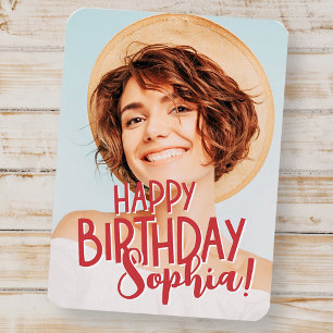 Ímã Saudação de Aniversário da Foto Personalizada e Le