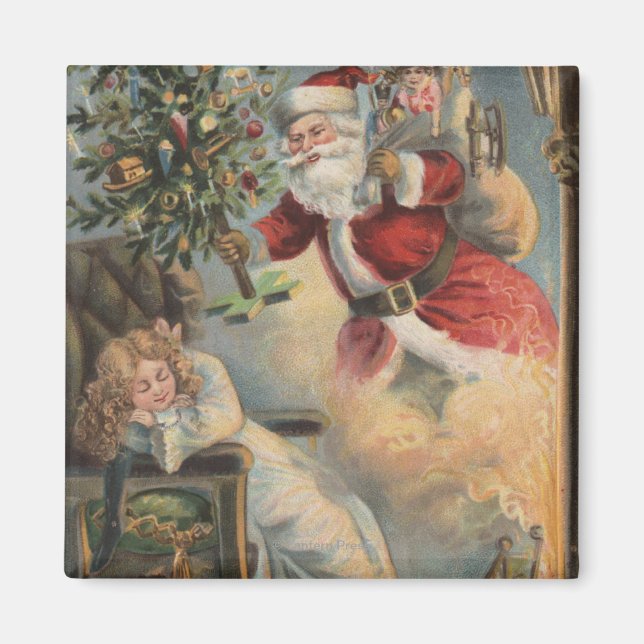 Imã Saudação de NatalPapai Noel com Árvore e presentes (Frente)