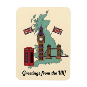 Ímã Saudações da UK British Landmarks Travel