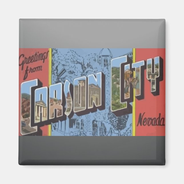 Imã Saudações De Carson City Nevada, Vintage (Frente)