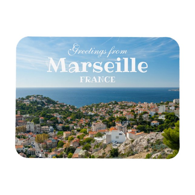 Ímã Saudações de Marselha França Souvenir Magnet (Horizontal)