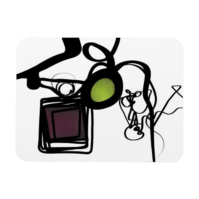 Ímã Saudações de Philydion: Abstrato Black & White (Horizontal)