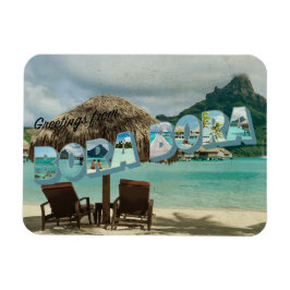Ímã Saudações do cartão vintage Bora Bora