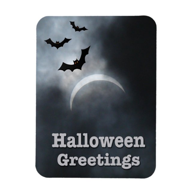 Ímã Saudações do Eclipse de Halloween Spooky (Vertical)