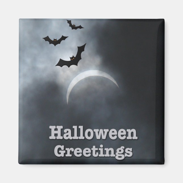 Imã Saudações do Eclipse de Halloween Spooky (Frente)