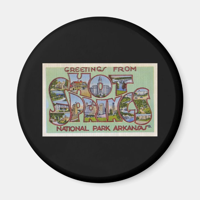 Imã Saudações do Parque Nacional dos Hot Primaveras Ar (Frente)