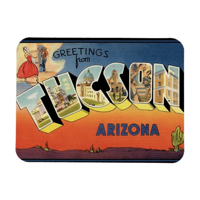 Ímã Saudações do Tucson Arizona Magnet (Horizontal)