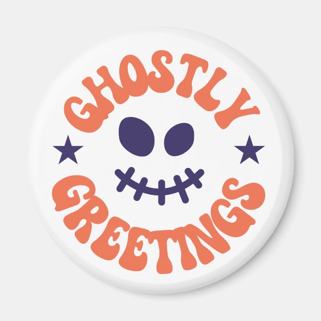 Imã saudações fantasmas, halloween (Frente)
