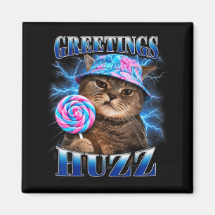 Imã Saudações Huzz Meme de Gato Engraçado Gráfico de G