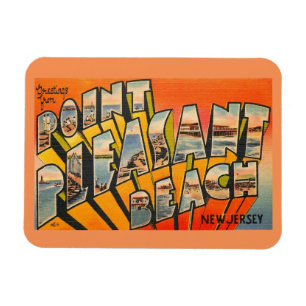 Ímã Saudações, Peter. Pleasant Beach, New Jersey Vinta