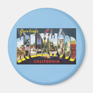 Imã Saudações Viagens vintage da Hollywood Californi