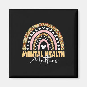 Imã Saúde Mental Importa Leopardo Boho Rainbow Awarene