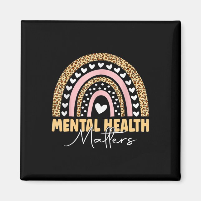 Imã Saúde Mental Importa Leopardo Boho Rainbow Awarene (Frente)