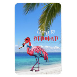 Ímã Saúde para a aposentadoria Flamingo na praia tropi