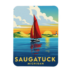 Ímã Saugatuck Sailboat Michigan Viagem