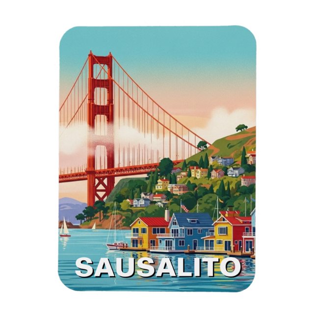 Ímã Sausalito California (Vertical)