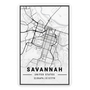 Ímã Savannah Georgia Mapa da Cidade do Viagem