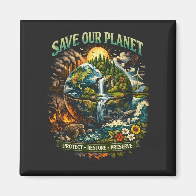 Imã Save Our Planet (Frente)