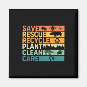 Imã Save Rescut Plant Clean Care Earth Day Ani