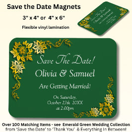 Ímã Save The Date - Emerald Green & Gold